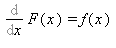 Diff(F(x), x) = f(x)